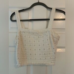 Lulus white eyelet cropped tank top